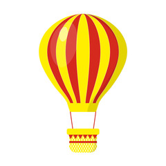 Flying in a balloon. Air Balloon isolated on white background.Cartoon. - 266131383