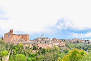 Fototapeta na wymiar Panoramic View of Siena, a Medieval Town in Tuscany Region