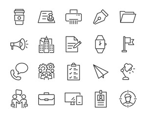 Fototapeta premium set of work icons, such as office, job, manage, career