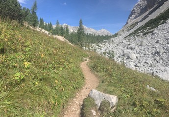 hiking in the mountains