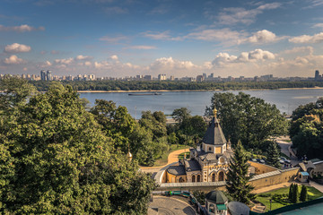 Kiev - September 28, 2018: Orthodox Church in the Pechersk Lavra monastery in Kiev, Ukraine