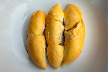 Durian on white background