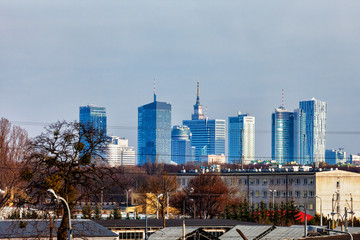 City of Warsaw Downtown Skyline