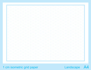 1 cm A4 isometric grid paper  isometric grid vector illustration  isometric grid graph