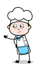 Showing Slap and Giving Warning - Cartoon Waiter Male Chef Vector Illustration﻿