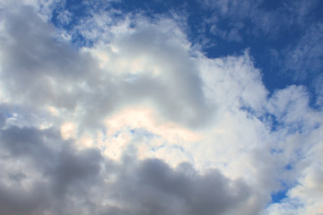 Fototapeta na wymiar Rain cumulus clouds. Close-up. Background. Texture.