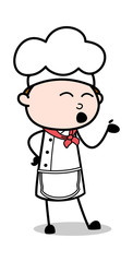 Face Expression While Talking - Cartoon Waiter Male Chef Vector Illustration