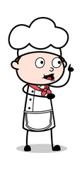Talking with Hand Gesture - Cartoon Waiter Male Chef Vector Illustration