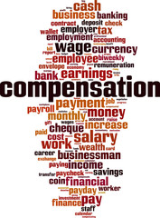 Compensation word cloud