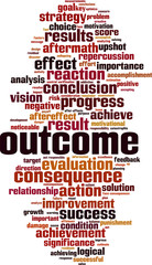 Obraz premium Outcome word cloud