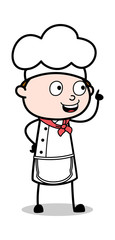 Talking in Happy Mood - Cartoon Waiter Male Chef Vector Illustration