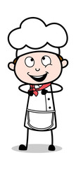 Joyful Expression - Cartoon Waiter Male Chef Vector Illustration﻿