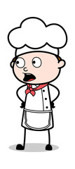 Announcing - Cartoon Waiter Male Chef Vector Illustration