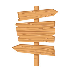 Direction sign. Wooden signpost. Vector illustration