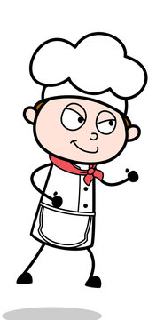 Running Pose - Cartoon Waiter Male Chef Vector Illustration﻿