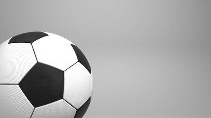 Classic soccer or european football ball. 3D rendering