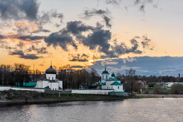 Fototapeta na wymiar The Spaso-Preobrazhenskiy Mirozhsky monastery, Pskov