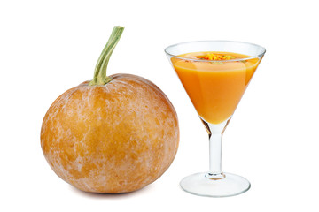 Glass goblet with pumpkin mousse
