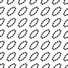 Seamless pattern with ovals of dotted lines. Vector background in black and white