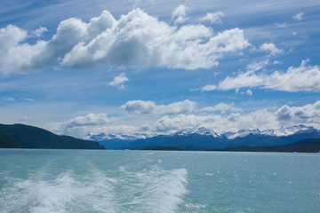 Navigation on Argentino lake, Patagonia landscape, Argentina
