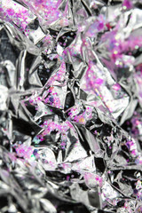 Abstract Shiny Foil Glitter Holographic Stars Hearts Shapes Pretty Background