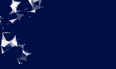 Abstract futuristic background with dots and lines. Vector illustration. Scientific and technological concept, molecular particles and atoms. Big data digital. Polygonal structure.