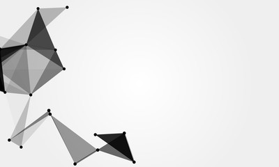 Abstract futuristic background with dots and lines. Vector illustration. Scientific and technological concept, molecular particles and atoms. Big data digital. Polygonal structure.