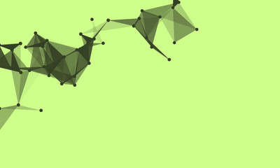 Abstract futuristic background with dots and lines. Vector illustration. Scientific and technological concept, molecular particles and atoms. Big data digital. Polygonal structure.