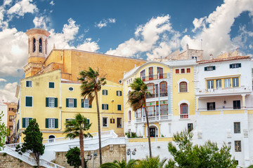 Fototapeta na wymiar View of Mahon in Menorca, Balearic islands, Spain