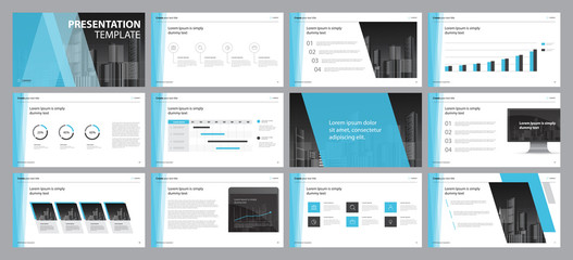 layout design template for business presentation and use for annual report template  design with infographic elements and chart   concept - obrazy, fototapety, plakaty