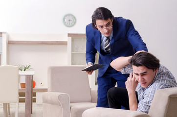 Young male patient discussing with psychologist personal problem