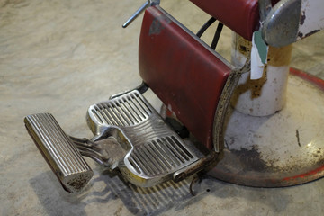 stylish vintage barber chair in salon interior