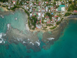 Beautiful aerial view of Puerto Viejo Beach in Costa Ricas Caribbean
