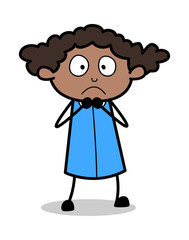Very Upset - Retro Black Office Girl Cartoon Vector Illustration