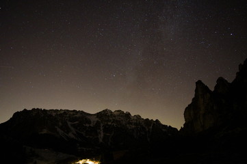 Via Lattea nei cieli dell'Alpe di Campogrosso, Dolomiti (Italia)