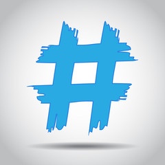 Obraz premium Hashtag sign icon. Hand drawn style. Vector illustration