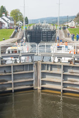 Caledonian Canal in Fort Augustus at Loch Ness Highlands Scotland Great Britain