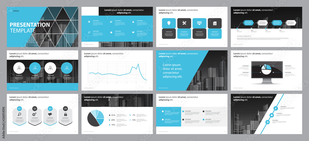 Aufkleber layout design template for business presentation and use for annual report  with infographic elements and chart   concept