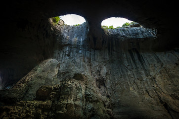 Prohodna cave, Bulgaria. It is nown as God's eyes. Located near Karlukovo village