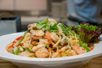  delicious Thai spicy mixed salad in bowl