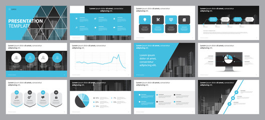 Fototapeta na wymiar layout design template for business presentation and use for annual report with infographic elements and chart concept