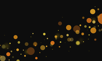 Abstact gold bokeh on black background