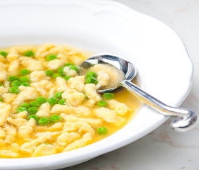 beef bouillon with dumplings