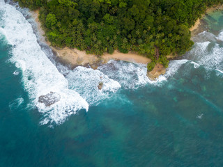 Beautiful aerial view of Puerto Viejo Beach in Costa Ricas Caribbean