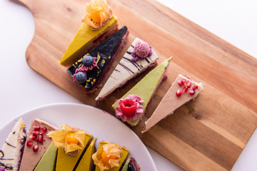 vegan raw cake selection 