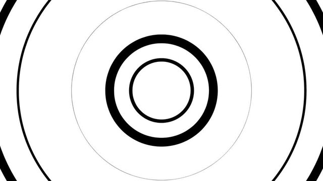 Abstract CGI motion graphics and animated background with white and black circles. 4k