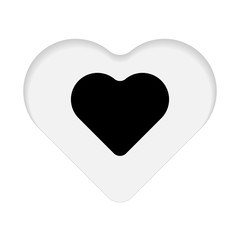 Black heart paper cut