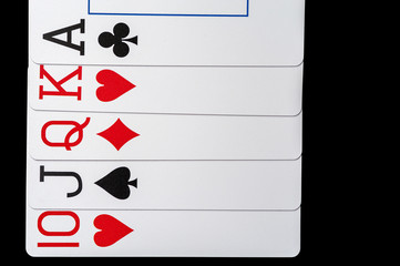 Obraz premium Playing cards on black table