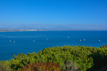 High Panorama View Bayside at Cabrillo Monument in San Diego