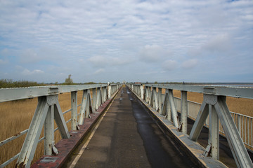 Fototapeta premium Meiningenbrücke between Bodstedter Bodden and Barther Bodden